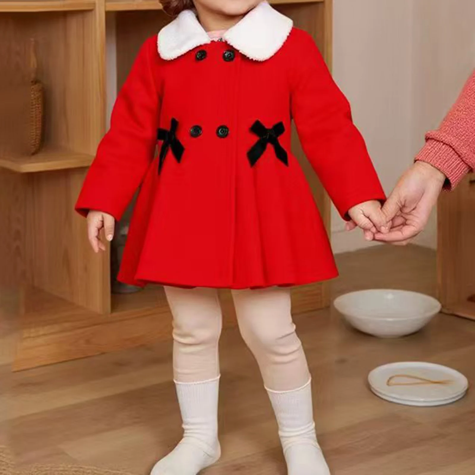 Осенне-зимнее пальто для маленьких девочек, красные двубортные куртки с плюшевым воротником и длинными рукавами, декор с бантом и беретом
Осенне-зимнее пальто для маленьких девочек, красные двубортные куртки с плюшевым воротником и длинными рукавами, декор с бантом и беретом