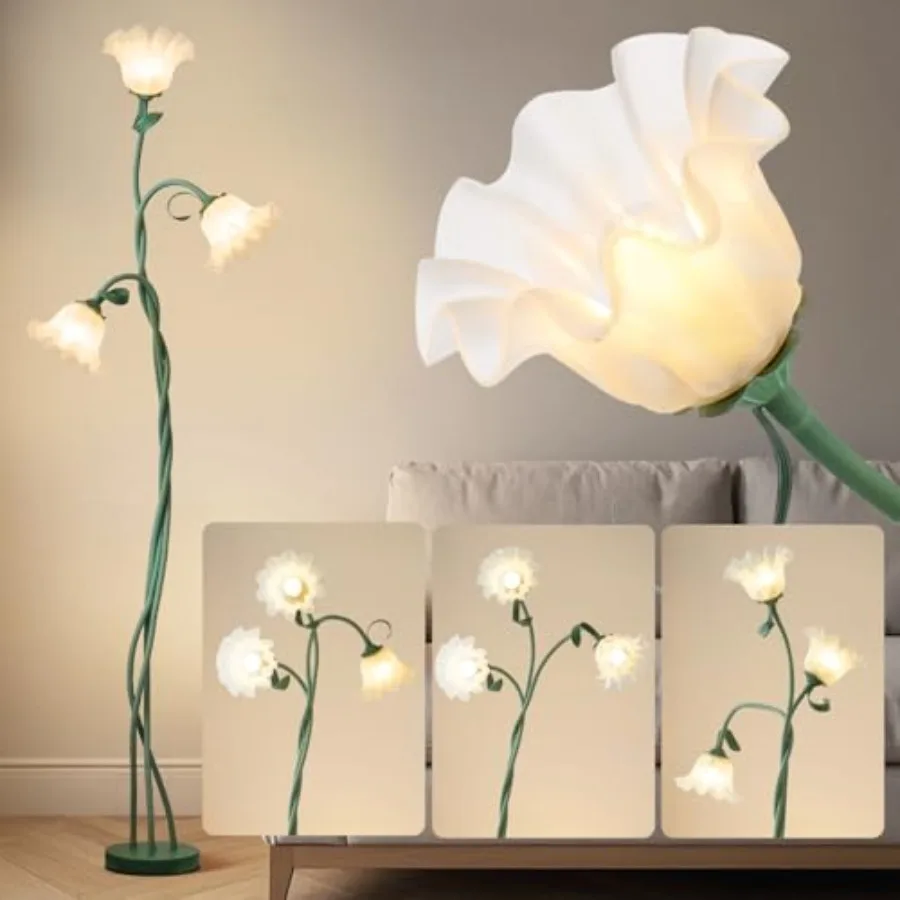 Flower Standing Lamp for Bedroom, Cute Floor Lamp with Flexible Neck, Bulbs Included, 3 Color Temperatures Vintage Tall Reading
Flower Standing Lamp for Bedroom, Cute Floor Lamp with Flexible Neck, Bulbs Included, 3 Color Temperatures Vintage Tall Reading