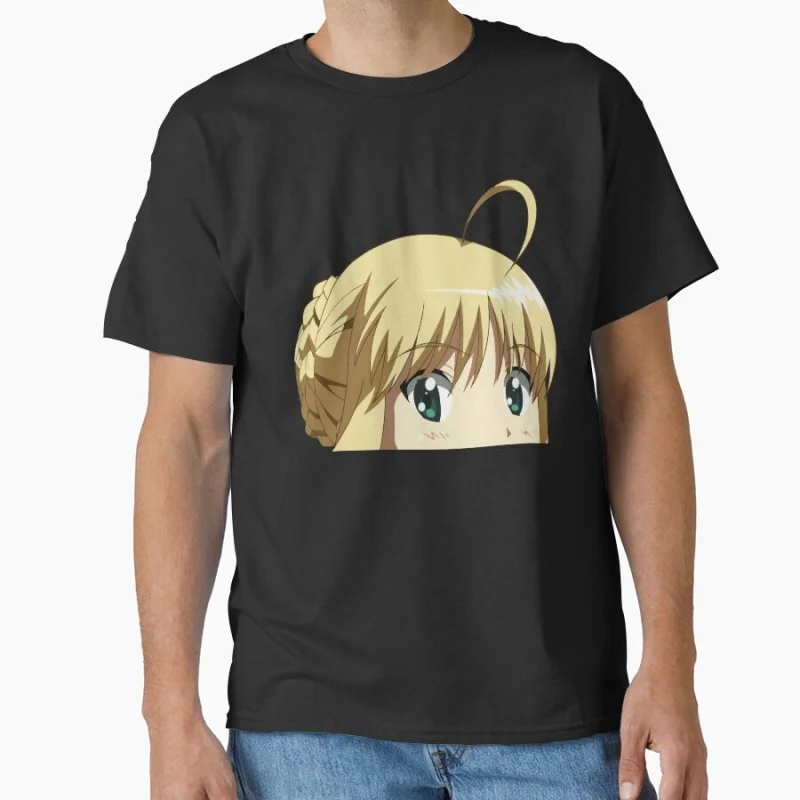 Saber Fate Stay Night Peeker cute girls manga video game Anime T shirt for men 100% cotton print Large size gift tops S-6XL 
Saber Fate Stay Night Peeker cute girls manga video game Anime T shirt for men 100% cotton print Large size gift tops S-6XL