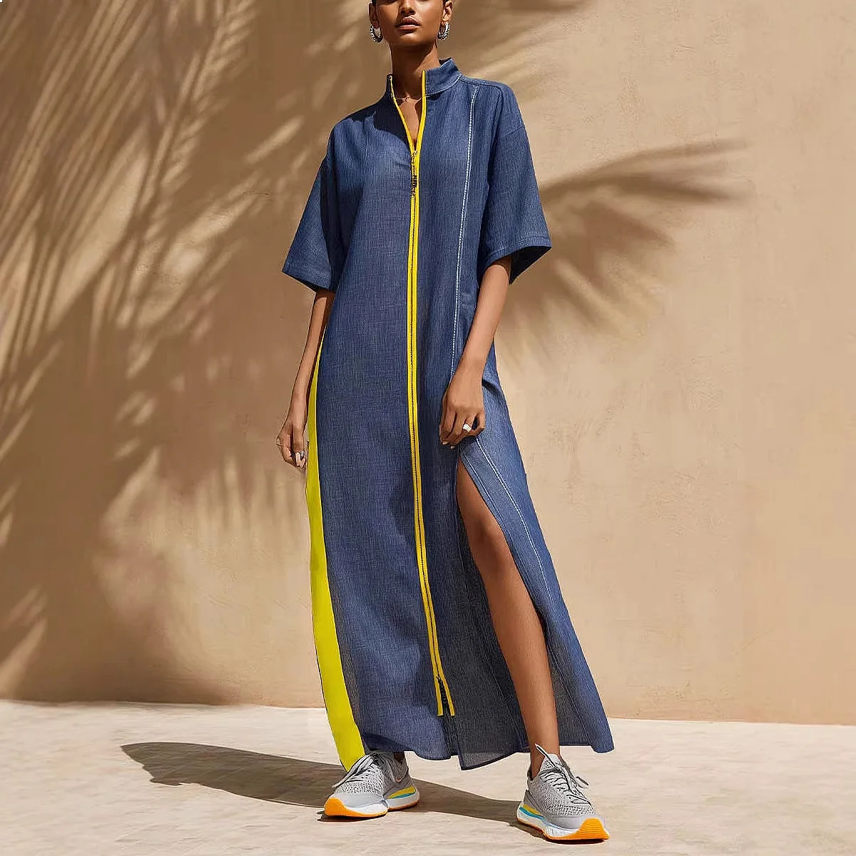 Women's Split Dress 5/8 Sleeve Spring Summer Casual Dresses Overall Jumpsuit Playsuit
Women's Split Dress 5/8 Sleeve Spring Summer Casual Dresses Overall Jumpsuit Playsuit