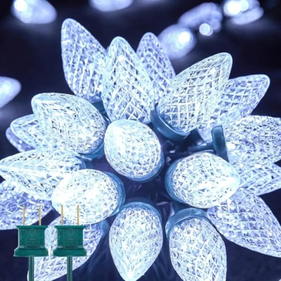 2 Pack C9 LED Christmas Lights Outdoor 33Feet 50 LED Waterproof Strawberry String Lights Plug-in Extendable Green Wire Lights S
2 Pack C9 LED Christmas Lights Outdoor 33Feet 50 LED Waterproof Strawberry String Lights Plug-in Extendable Green Wire Lights S