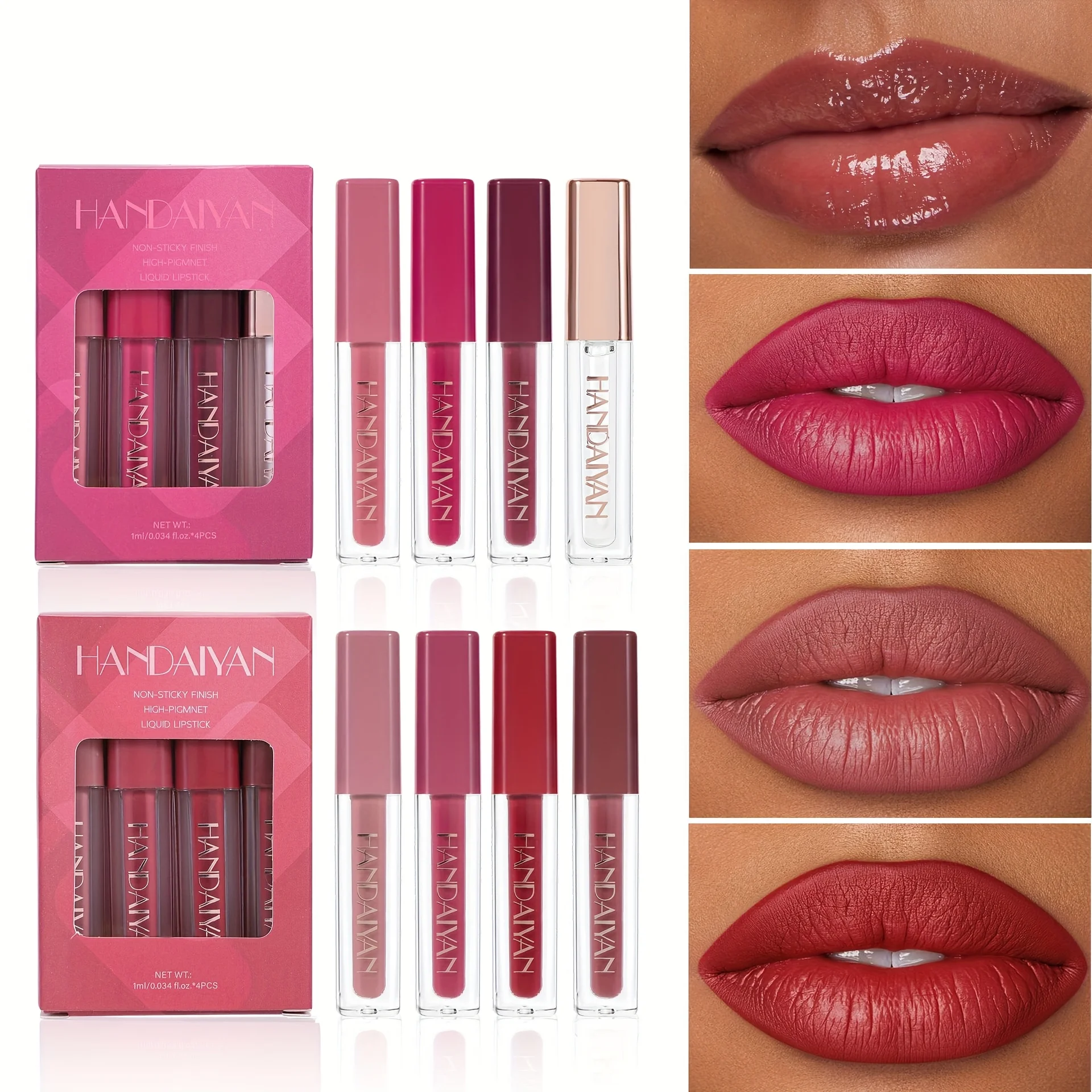 Набор глазури для губ «Жемчужный блеск» из 4 предметов | Прочный водонепроницаемый цвет | Нелипкий и устойчивый к переносу
Набор глазури для губ «Жемчужный блеск» из 4 предметов | Прочный водонепроницаемый цвет | Нелипкий и устойчивый к переносу