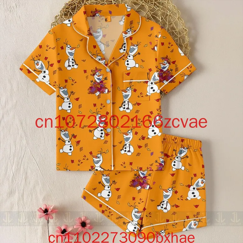 Новый пижамный комплект Disney Frozen Olaf с 3D принтом, повседневная домашняя модная мужская и женская рубашка с короткими рукавами на Хэллоуин, пижамный комплект
Новый пижамный комплект Disney Frozen Olaf с 3D принтом, повседневная домашняя модная мужская и женская рубашка с короткими рукавами на Хэллоуин, пижамный комплект