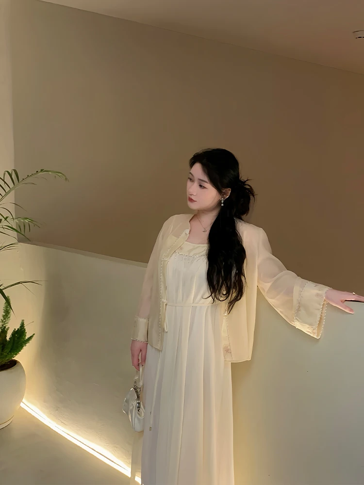 plus Size Women's Dress Elegant Jiangnan National Style Two-Piece Set Lightweight Loose Long Dress by Apeng Summer Casual
plus Size Women's Dress Elegant Jiangnan National Style Two-Piece Set Lightweight Loose Long Dress by Apeng Summer Casual