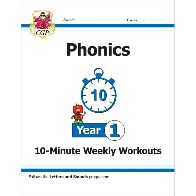 KS1 Year 1 English Phonics 10Minute Weekly Workouts CGP Books Coordination Group Publications 9781789080209 Book
KS1 Year 1 English Phonics 10Minute Weekly Workouts CGP Books Coordination Group Publications 9781789080209 Book