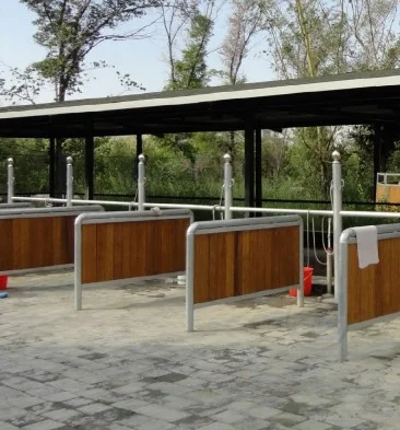 Customized Horse Wash Panel Bamboo Infill High Quality Useful Equipment Steel Frame Firm Permanent Horse Washing Bay
Customized Horse Wash Panel Bamboo Infill High Quality Useful Equipment Steel Frame Firm Permanent Horse Washing Bay