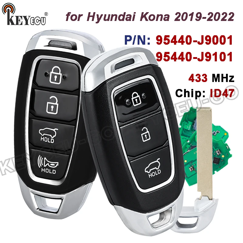 Беспроводной смарт-ключ KEYECU 95440-J9001 95440-J9101 433 МГц с чипом ID47, FCC ID: TQ8-FOB-4F19, для Hyundai Kona 2019-2022
Беспроводной смарт-ключ KEYECU 95440-J9001 95440-J9101 433 МГц с чипом ID47, FCC ID: TQ8-FOB-4F19, для Hyundai Kona 2019-2022