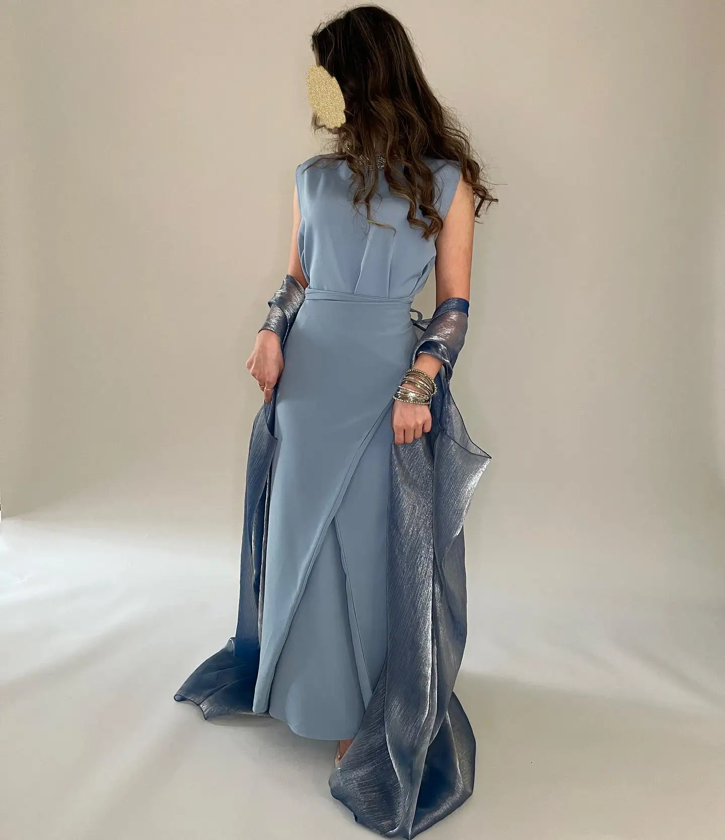 Customized High Quality Crew Neck Shawl Sleeveless Evening Dress Graceful Pleats Sweep Train Photo Color Vestido De Fe
Customized High Quality Crew Neck Shawl Sleeveless Evening Dress Graceful Pleats Sweep Train Photo Color Vestido De Fe