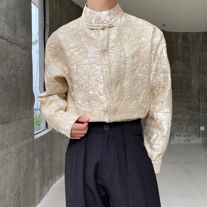 Spring New Chinese Style Jacquard Stand Collar Knot Button Shirts Long Sleeved Men's Clothing Shirt 2024 All-match Male Top
Spring New Chinese Style Jacquard Stand Collar Knot Button Shirts Long Sleeved Men's Clothing Shirt 2024 All-match Male Top