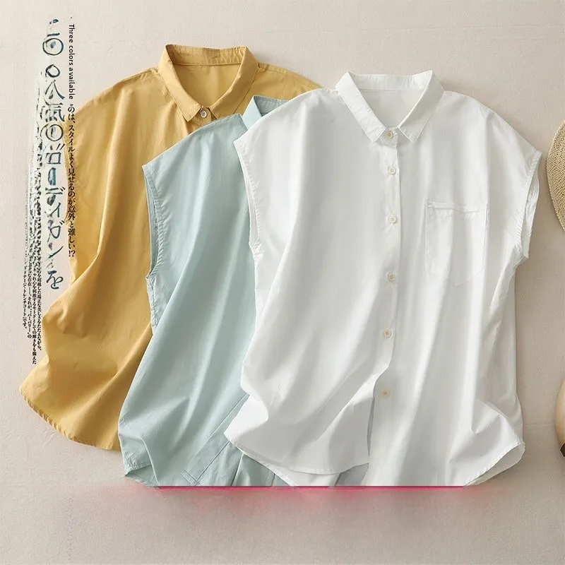 Новая хлопково-льняная рубашка с карманом, отложным воротником, короткими рукавами-крылышками, разрезом сзади, топ-жилет, однотонная, в художественном стиле
Новая хлопково-льняная рубашка с карманом, отложным воротником, короткими рукавами-крылышками, разрезом сзади, топ-жилет, однотонная, в художественном стиле