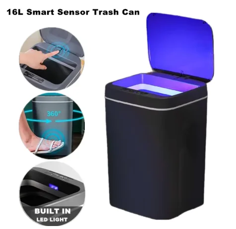 16L Automatic Sensor Trash Can Electric Touchless Smart Bin Kitchen Bathroom Waterproof Bucket Garbage With Lid Home Wastebasket
16L Automatic Sensor Trash Can Electric Touchless Smart Bin Kitchen Bathroom Waterproof Bucket Garbage With Lid Home Wastebasket