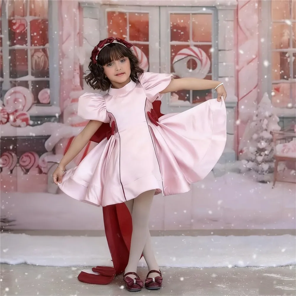 Customized Lovely Flower Girl Dress for Wedding Satin with Bow Puffy Baby Girl Birthday Party Dress Kids First Communion Gown
Customized Lovely Flower Girl Dress for Wedding Satin with Bow Puffy Baby Girl Birthday Party Dress Kids First Communion Gown