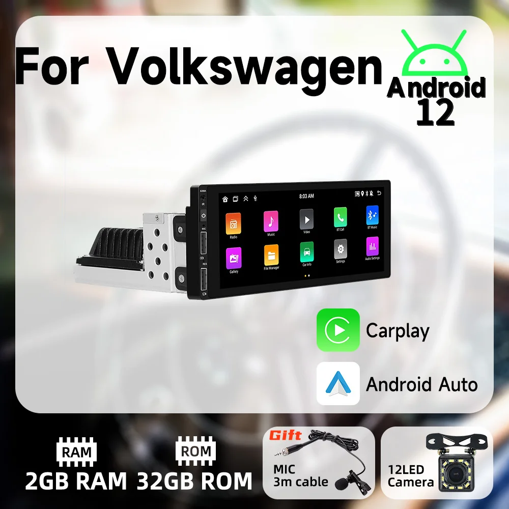 For Volkswagen 6.9 Inch Screen 1 Din Radio Android Car Multimedia Stereo Head Unit Carplay Android Auto Autoradio GPS Navigation
For Volkswagen 6.9 Inch Screen 1 Din Radio Android Car Multimedia Stereo Head Unit Carplay Android Auto Autoradio GPS Navigation