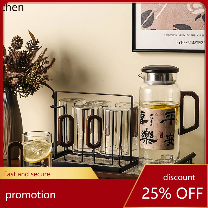 Zml new chinoiserie cold water kettle water set for home living room glass high wooden handle tea set teapot housewarming gift
Zml new chinoiserie cold water kettle water set for home living room glass high wooden handle tea set teapot housewarming gift