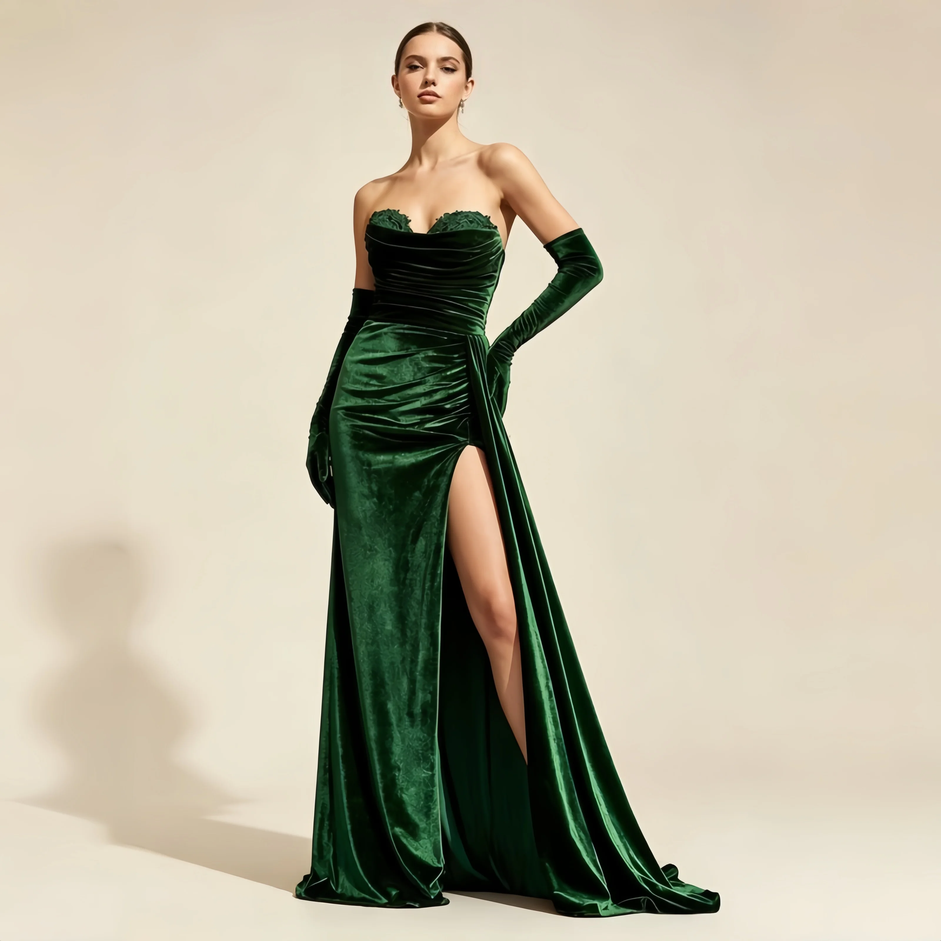 Green Velvet Women's Prom Dress 2026 Custom Made Evening Dresses Woman Elegant Party Dresses for Women fiesta vestido No gloves
Green Velvet Women's Prom Dress 2026 Custom Made Evening Dresses Woman Elegant Party Dresses for Women fiesta vestido No gloves