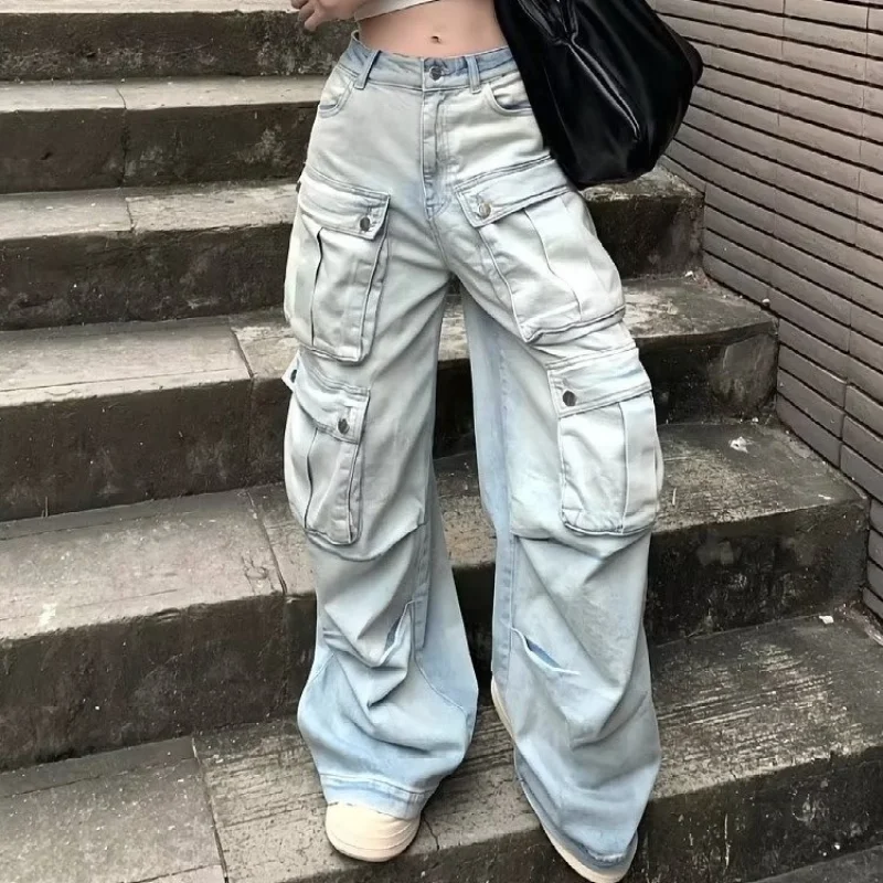 American Retro Multi Pocket Workwear Women's Jeans Design Sense Straight Tube Loose Wide Leg Pants Floor Length Pants Trendy
American Retro Multi Pocket Workwear Women's Jeans Design Sense Straight Tube Loose Wide Leg Pants Floor Length Pants Trendy