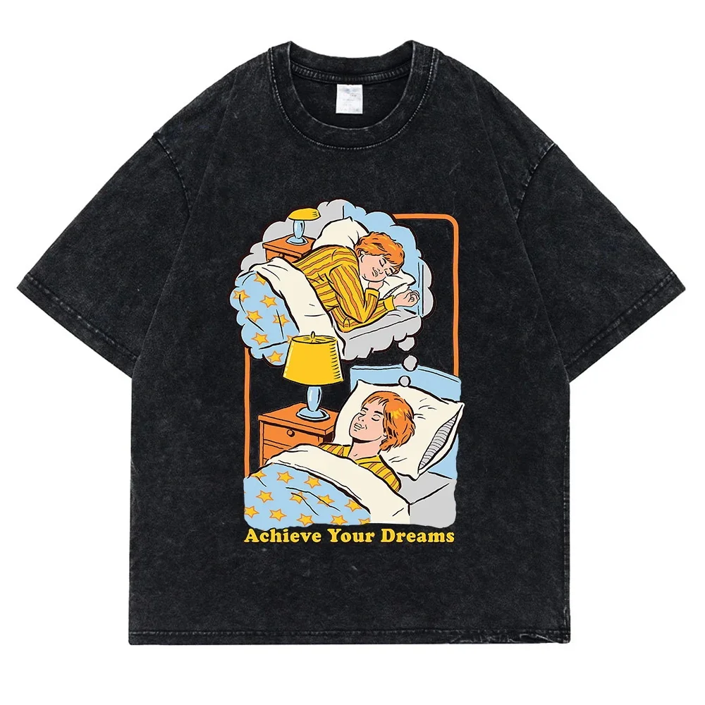Achieve Your Dreams Washed Retro Men Tshirt Fashion Cotton Tee Clothes High Quality Breathable Tshirt Summer Loose Tops Couple
Achieve Your Dreams Washed Retro Men Tshirt Fashion Cotton Tee Clothes High Quality Breathable Tshirt Summer Loose Tops Couple