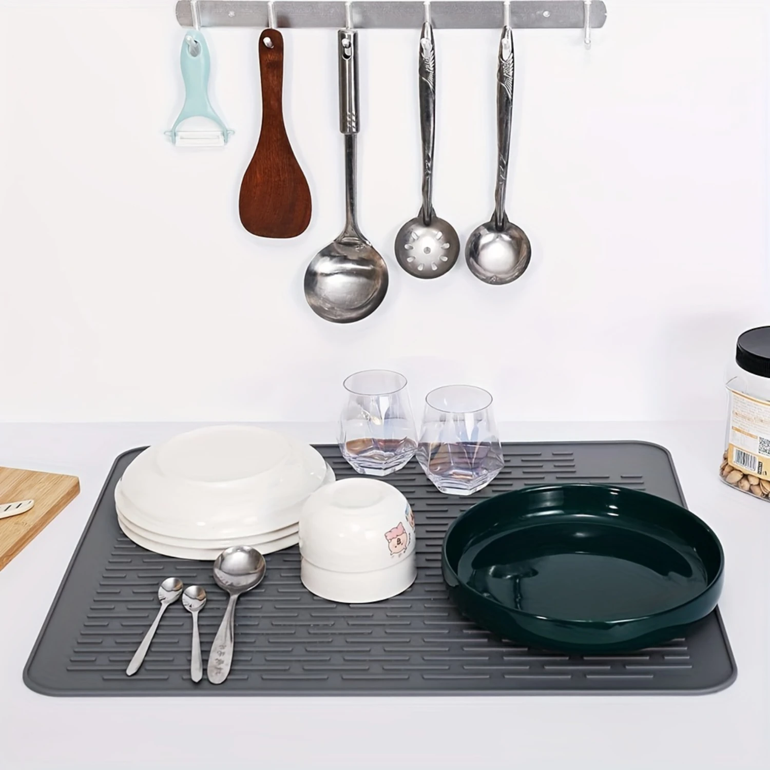 Extra Large Silicone Dish Drying Mat - Rack Mat For Kitchen Counter, Heat-resistant Rubber Dish Mat, Non-Slip Silicone Sink Mat,
Extra Large Silicone Dish Drying Mat - Rack Mat For Kitchen Counter, Heat-resistant Rubber Dish Mat, Non-Slip Silicone Sink Mat,
