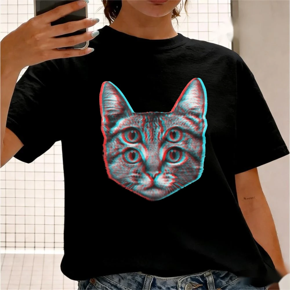 Four Eyes 3D Glitch Cat Graphic T Shirt Trippy Psychedelic Weird Cat Lover Short Sleeve Tee Y2K Aesthetic Men Women Unisex Tops
Four Eyes 3D Glitch Cat Graphic T Shirt Trippy Psychedelic Weird Cat Lover Short Sleeve Tee Y2K Aesthetic Men Women Unisex Tops