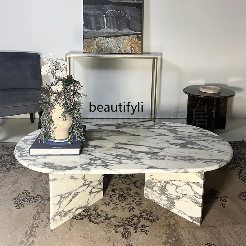 Natural marble coffee table luxury stone Nordic designer light luxury oval small apartment Italian minimalist
Natural marble coffee table luxury stone Nordic designer light luxury oval small apartment Italian minimalist