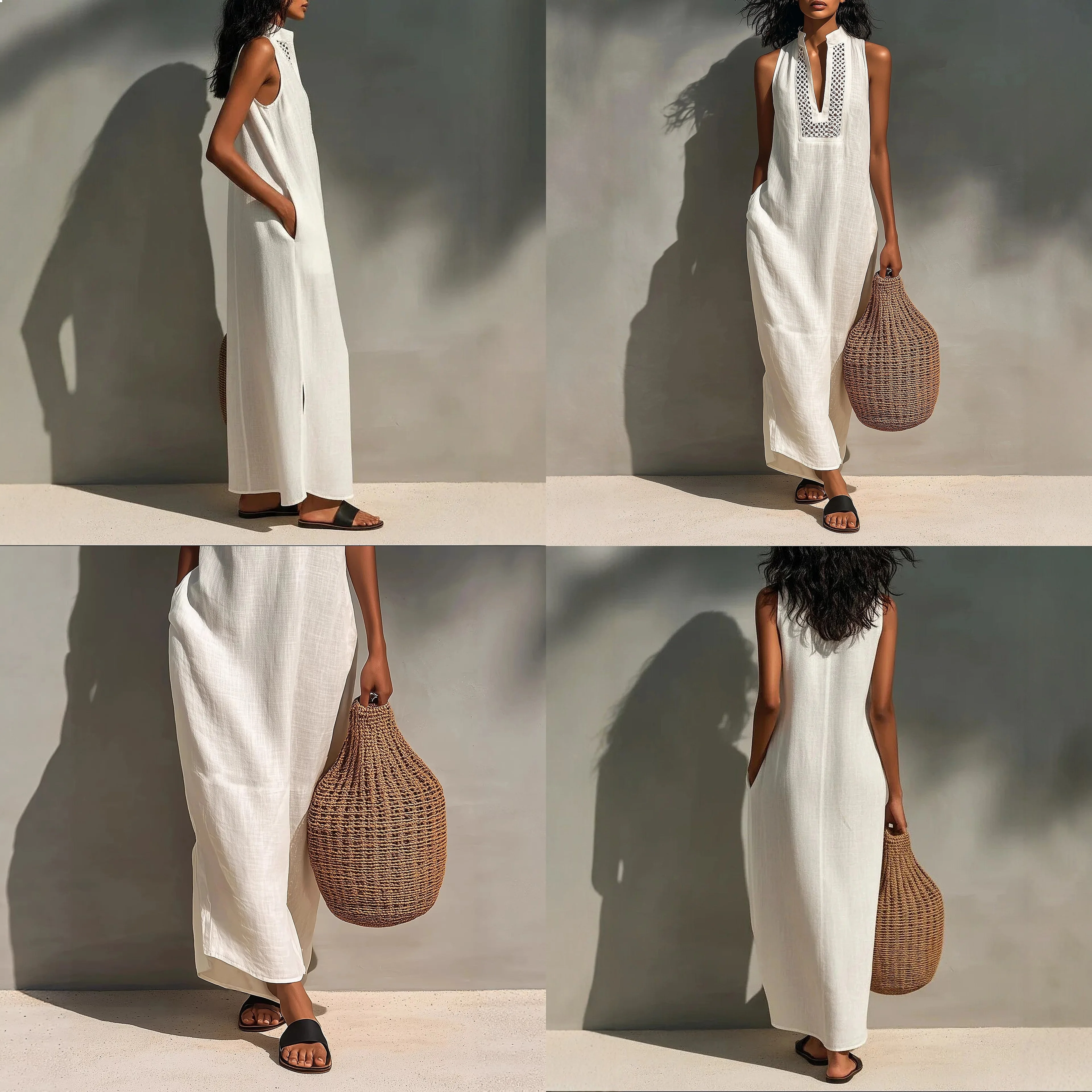 Summer White V Neck Hollow Out Long Dress Loose Casual Maxi Dress Jumpsuit Playsuit
Summer White V Neck Hollow Out Long Dress Loose Casual Maxi Dress Jumpsuit Playsuit