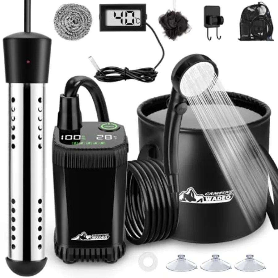 【Spot goods】2026 Upgraded Portable Shower for Camping with Heater Rechargeable Camping Shower with Intelligent LED Display 5 Ga
【Spot goods】2026 Upgraded Portable Shower for Camping with Heater Rechargeable Camping Shower with Intelligent LED Display 5 Ga