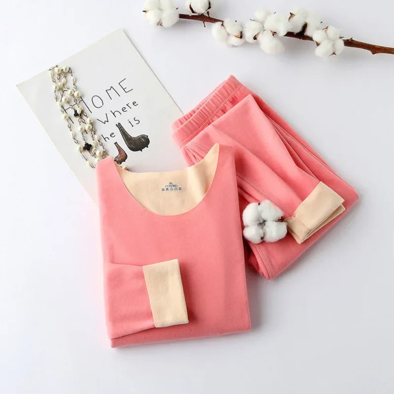 Women's Thermal Underwear Velvet Traceless Frosted Long Tops Shirt Pants Two Piece Sets New Autumn Winter Suit Leggings For Lady
Women's Thermal Underwear Velvet Traceless Frosted Long Tops Shirt Pants Two Piece Sets New Autumn Winter Suit Leggings For Lady