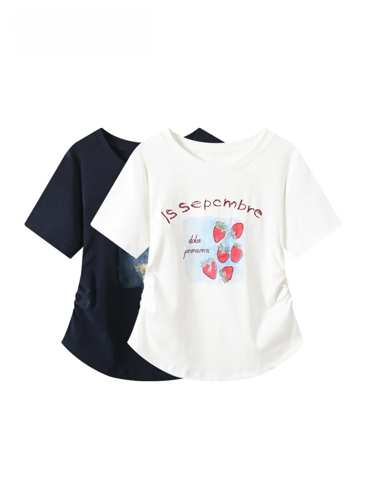 Loose Short Sleeve T-Shirt Women Summer New plus Size Casual Style Cotton Fabric round Neck Print Design Slimming Effect
Loose Short Sleeve T-Shirt Women Summer New plus Size Casual Style Cotton Fabric round Neck Print Design Slimming Effect