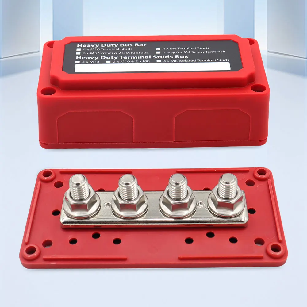 300A 48V Bus Bar Heavy Duty Bus Bar Terminal Block Module Design Power Distribution Block for Car RV Truck Marine Boat Vehicles
300A 48V Bus Bar Heavy Duty Bus Bar Terminal Block Module Design Power Distribution Block for Car RV Truck Marine Boat Vehicles