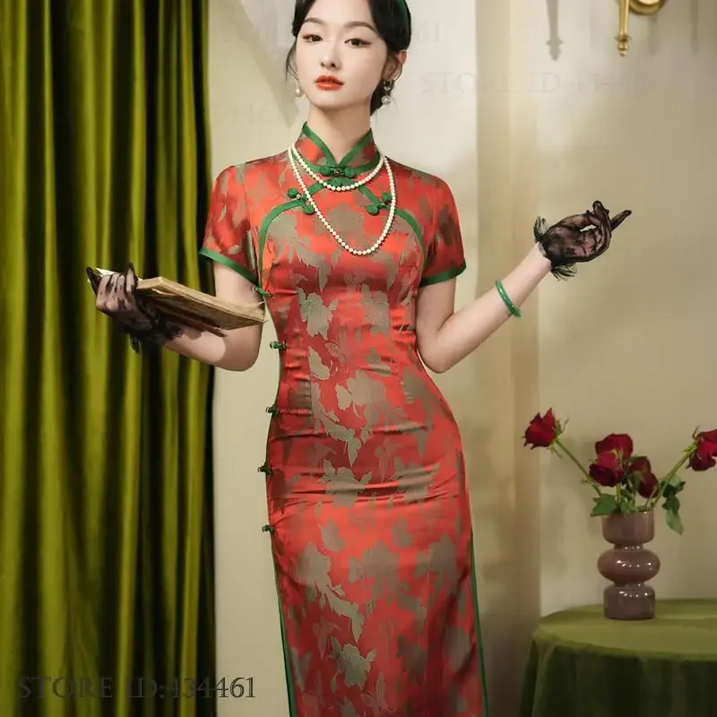 PLUS SIZE Chinese Style Dress Qipao Traditional Elegant Long Cheongsam Spring Summer New Print Flower Satin Vestidos Party Dress
PLUS SIZE Chinese Style Dress Qipao Traditional Elegant Long Cheongsam Spring Summer New Print Flower Satin Vestidos Party Dress