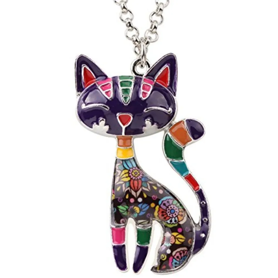 BONSNY Statement Enamel Alloy Chain Cat Necklaces Pendant Original Design For Women
BONSNY Statement Enamel Alloy Chain Cat Necklaces Pendant Original Design For Women