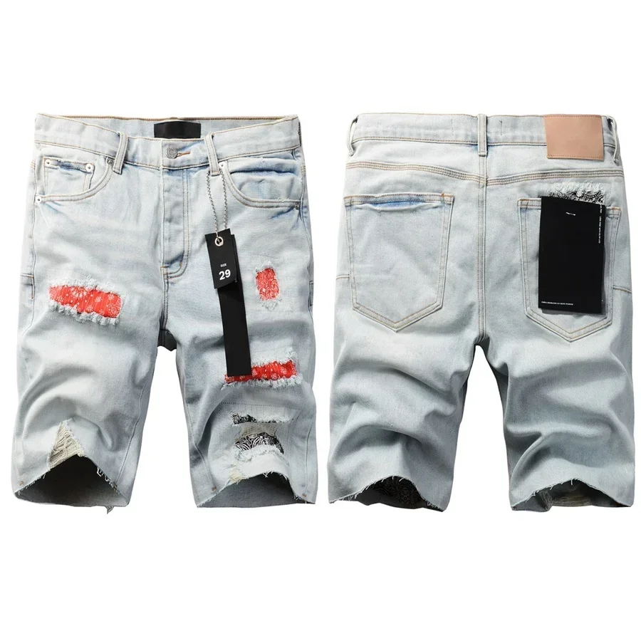 Top quality New Purples Jeans Shorts Men brands Trendy Elastic Edged Middle Pants Irregular light Blue Color Washed Denim pants
Top quality New Purples Jeans Shorts Men brands Trendy Elastic Edged Middle Pants Irregular light Blue Color Washed Denim pants