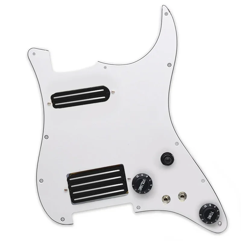 Prewired ST Pickguard Coil Splitting Pickguard HH(2 Coil+4 Coil Pickup) 9K/18K Loaded Pickguard with Humbucker Pickups Set
Prewired ST Pickguard Coil Splitting Pickguard HH(2 Coil+4 Coil Pickup) 9K/18K Loaded Pickguard with Humbucker Pickups Set