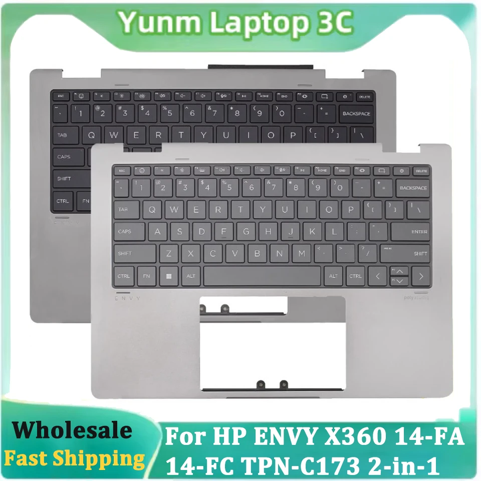 Brand New US Keyboard with Backlight Palmrest cover For HP ENVY X360 14-FA 14-FC TPN-C173 2-in-1 Silver Gray AM900000421/431/441
Brand New US Keyboard with Backlight Palmrest cover For HP ENVY X360 14-FA 14-FC TPN-C173 2-in-1 Silver Gray AM900000421/431/441