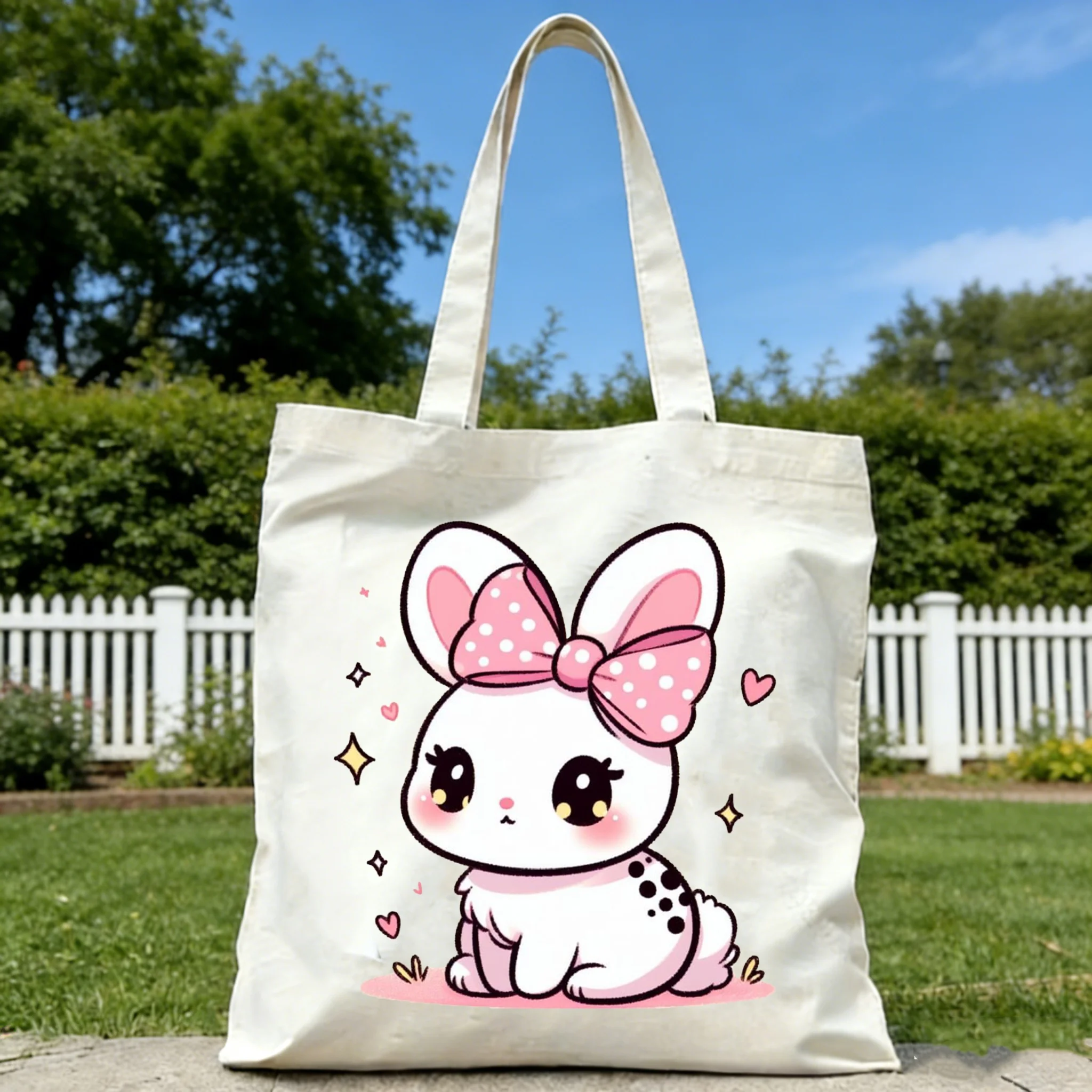 1PC Cute Bunny Print Canvas Shoulder Bag, Unisex Double-Sided Printed Tote Bag, Eco Reusable Shopping Bag
1PC Cute Bunny Print Canvas Shoulder Bag, Unisex Double-Sided Printed Tote Bag, Eco Reusable Shopping Bag