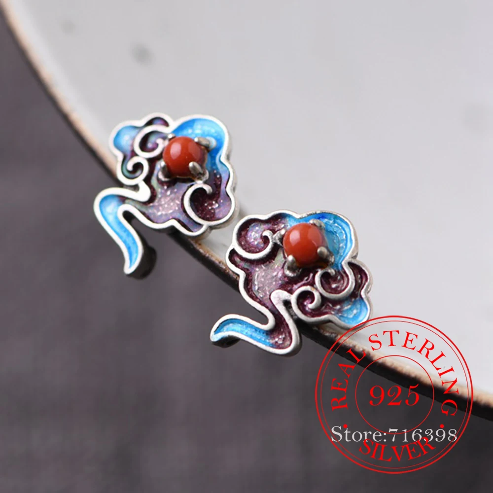 925 Sterling Silver Jewelry 18K Gold Plated Natural Agate Enamel Cloud Stud Earrings for Women Wedding Party Jewelry Friend Gift
925 Sterling Silver Jewelry 18K Gold Plated Natural Agate Enamel Cloud Stud Earrings for Women Wedding Party Jewelry Friend Gift