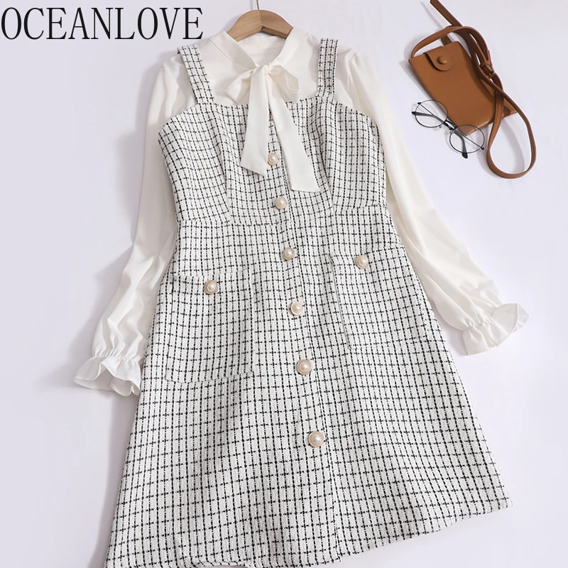OCEANLOVE твидовое платье в клетку, корейская мода, весна-осень, милый комплект из 2 предметов, женские наряды, элегантные женские комплекты
OCEANLOVE твидовое платье в клетку, корейская мода, весна-осень, милый комплект из 2 предметов, женские наряды, элегантные женские комплекты