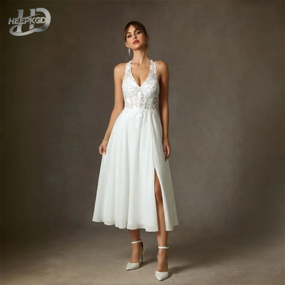 Wholesale Short Wedding Dresses 2026 A Line Teal Length Sleeveless Appliques Chiffon Bridal Weding Party Gowns Cheap
Wholesale Short Wedding Dresses 2026 A Line Teal Length Sleeveless Appliques Chiffon Bridal Weding Party Gowns Cheap