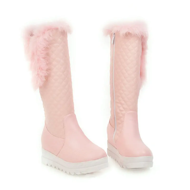 White Women Snow Boots Women Warm Winter Shoes Ladies Round Toe Wedges Knee High Boots Female Platform Fur Plush Long Boots33-43
White Women Snow Boots Women Warm Winter Shoes Ladies Round Toe Wedges Knee High Boots Female Platform Fur Plush Long Boots33-43