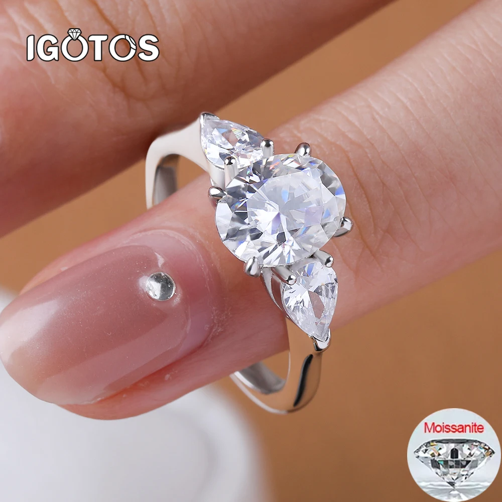 IGOTOS 2CT Oval Cut Moissanite Rings Certified for Women S925 Sterling Silver Sparkly 3-Stone Diamond Wedding Band Fine Jewelry
IGOTOS 2CT Oval Cut Moissanite Rings Certified for Women S925 Sterling Silver Sparkly 3-Stone Diamond Wedding Band Fine Jewelry