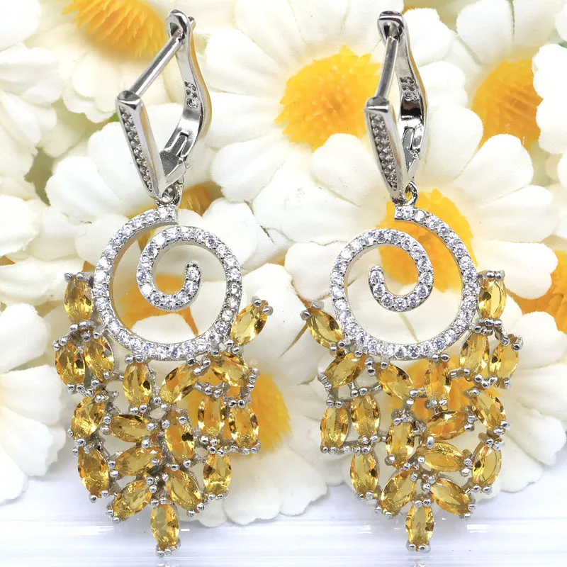 51x20mm Stunning Pink Tourmaline Golden Citrine White Sapphire Women Wedding Silver Plated Earrings
51x20mm Stunning Pink Tourmaline Golden Citrine White Sapphire Women Wedding Silver Plated Earrings