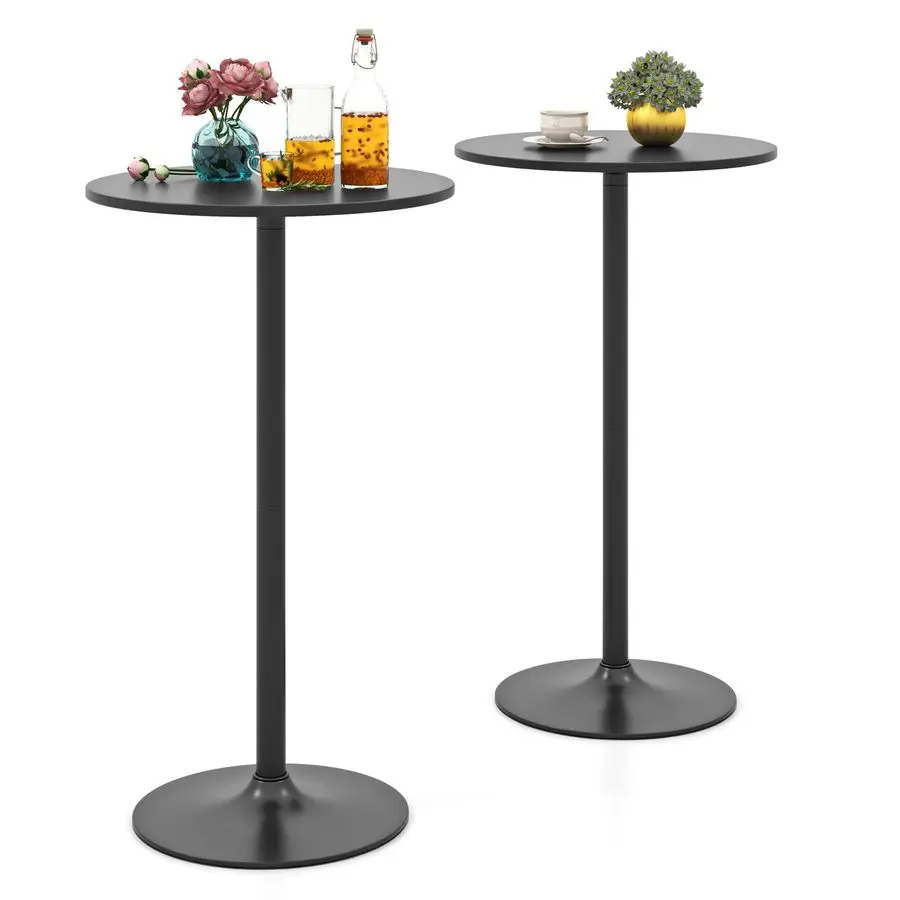 Round Bistro Table Set of 2, Height Adjustable Bar Height Cocktail Table, High Top Pub Table Snack Table with HeavyDuty Metal Ba
Round Bistro Table Set of 2, Height Adjustable Bar Height Cocktail Table, High Top Pub Table Snack Table with HeavyDuty Metal Ba