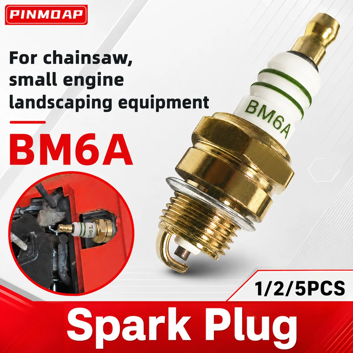 PINMOAP BM6A Spark Plug For Chainsaw Small Engine Landscaping Equipment 1/2/5PCS Replacement Ignition Plug Durable Brass Core
PINMOAP BM6A Spark Plug For Chainsaw Small Engine Landscaping Equipment 1/2/5PCS Replacement Ignition Plug Durable Brass Core