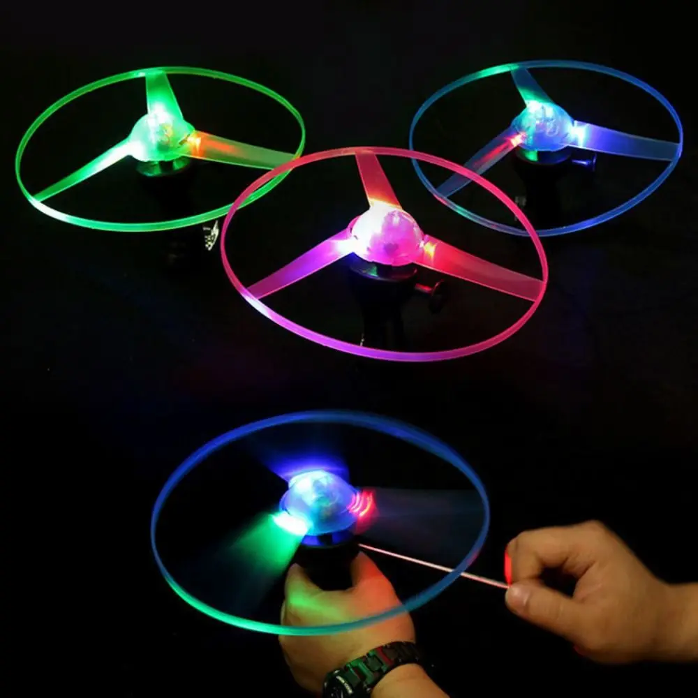 LED Light Pull Line Saucer Toys with Pull Rope Plastic Rotating Flying Toy Multicolor Rotating Design Flashing Flying Toy Parks
LED Light Pull Line Saucer Toys with Pull Rope Plastic Rotating Flying Toy Multicolor Rotating Design Flashing Flying Toy Parks