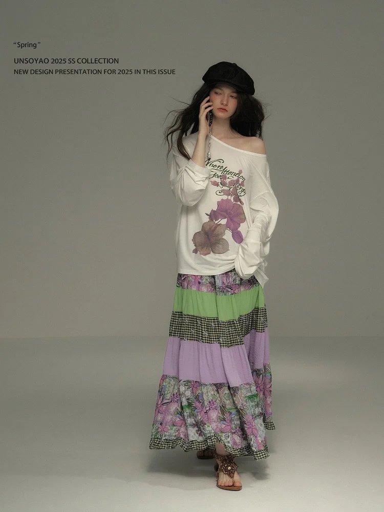 Vintage Loose Fit A-Line Skirt with Elastic Waist And Seven Layer Splicing Ultra Heavyweight for Casual Wear
Vintage Loose Fit A-Line Skirt with Elastic Waist And Seven Layer Splicing Ultra Heavyweight for Casual Wear