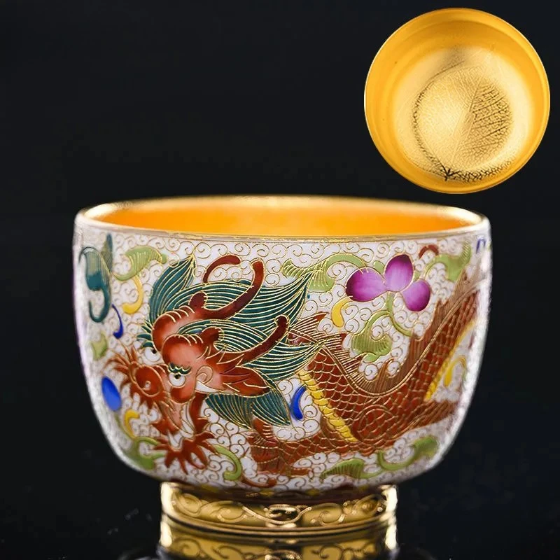 Чайная чашка с позолоченным узором Дракон и Феникс, 180 мл, эмалированная, роскошная чаша для чая, персональная чашка для дегустации чая, мастер-чашка Jianzhan, посуда для сервировки стола
Чайная чашка с позолоченным узором Дракон и Феникс, 180 мл, эмалированная, роскошная чаша для чая, персональная чашка для дегустации чая, мастер-чашка Jianzhan, посуда для сервировки стола