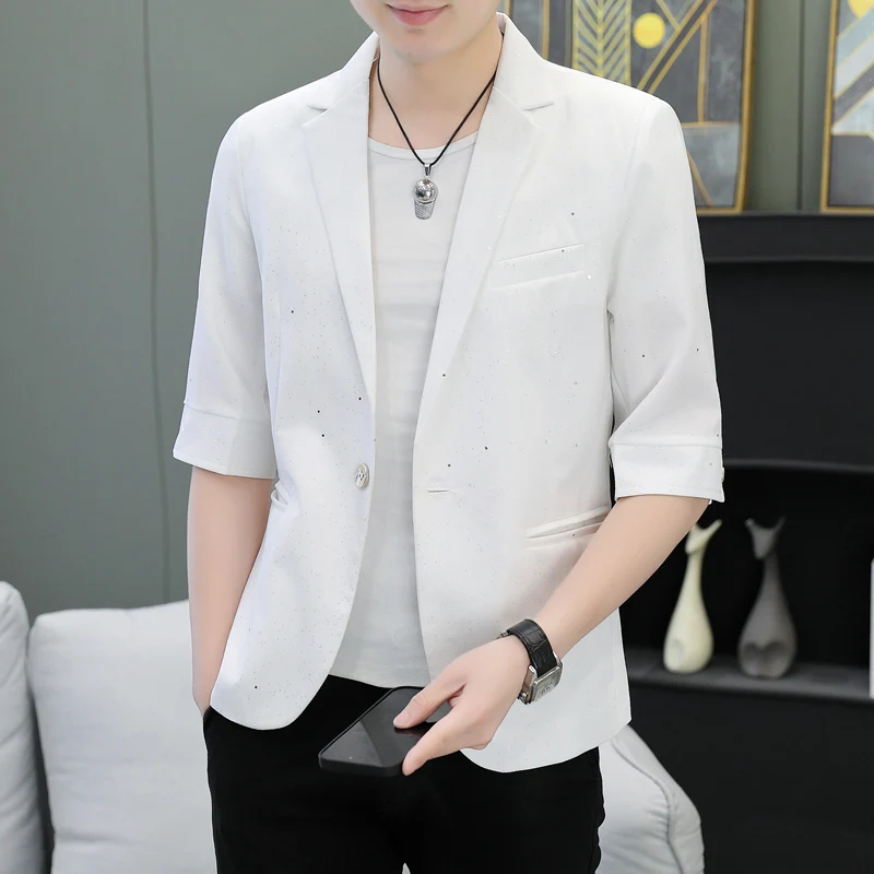 Slim Fit Men's Summer New Style Half Sleeve Thin Pure Color Suit Jacket Korean Trend Business Casual Shirt Youth Vitality Style
Slim Fit Men's Summer New Style Half Sleeve Thin Pure Color Suit Jacket Korean Trend Business Casual Shirt Youth Vitality Style