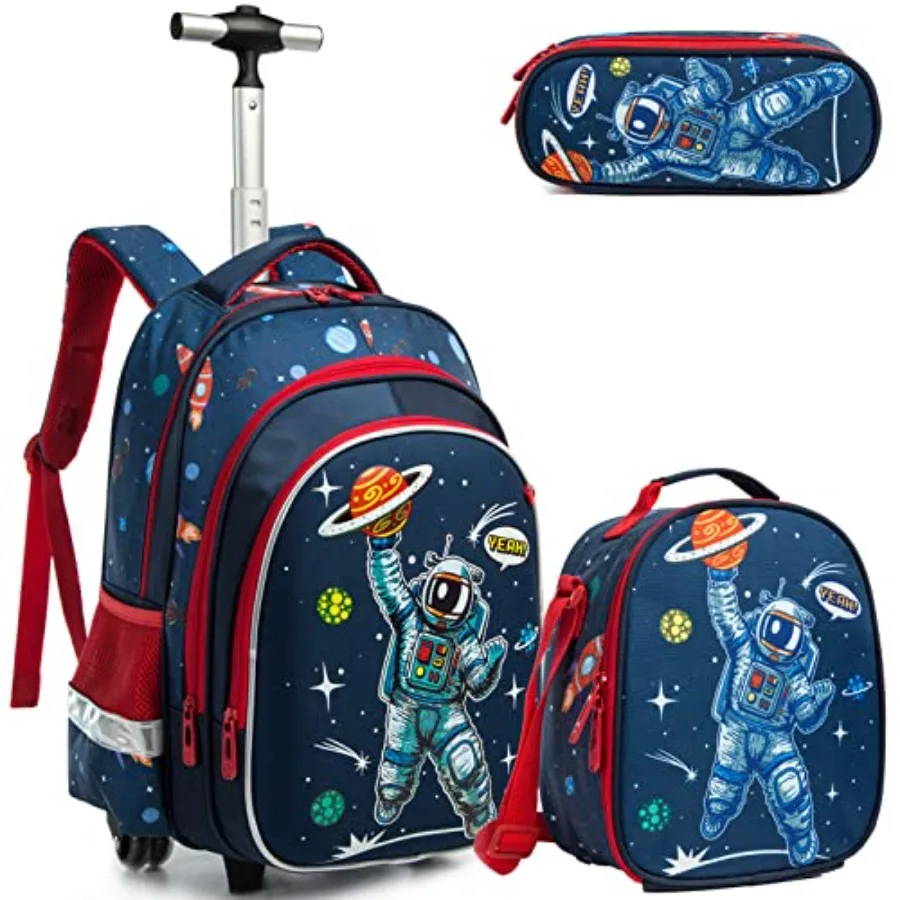 School Bags Rolling Astronaut Backpack With Wheels Trolley Wheeled Backpacks for Travel Bags 3PCS Cat Backpack With Lunch Box B
School Bags Rolling Astronaut Backpack With Wheels Trolley Wheeled Backpacks for Travel Bags 3PCS Cat Backpack With Lunch Box B