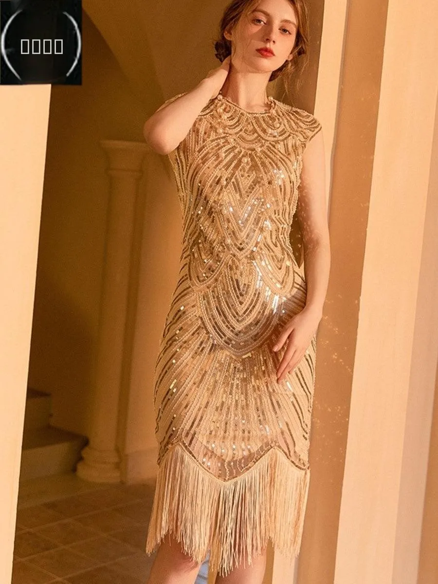 Gatsby Retro Sequin Tassel Dr Large Size Evening Gown Ele Par Performance Costume High Waist V-Ne Midi Skirt
Gatsby Retro Sequin Tassel Dr Large Size Evening Gown Ele Par Performance Costume High Waist V-Ne Midi Skirt