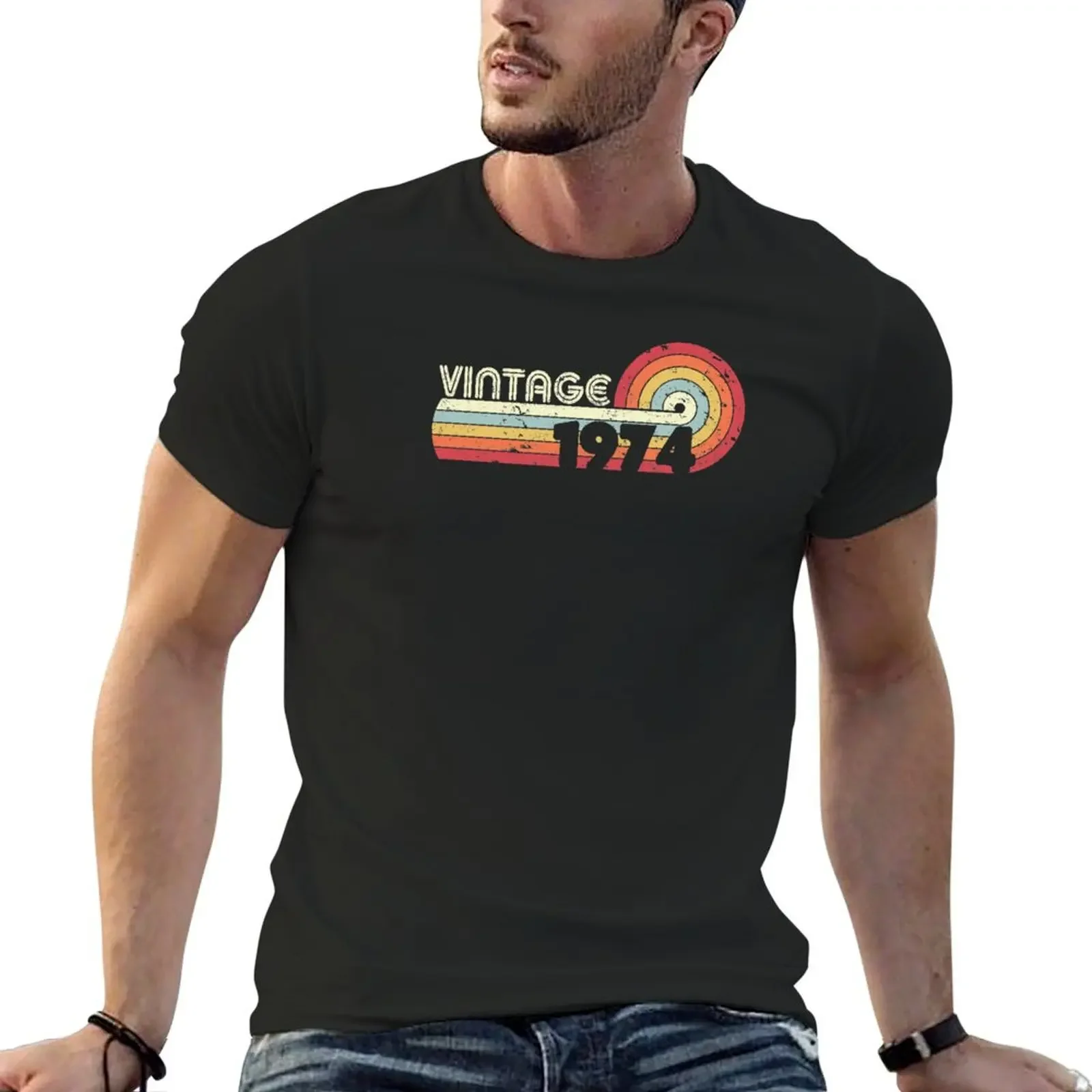 1974 Vintage Print, Birthday Gift Tee. Retro Style Graphic T-Shirt customs design your own T-shirt men
1974 Vintage Print, Birthday Gift Tee. Retro Style Graphic T-Shirt customs design your own T-shirt men